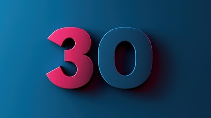 30th letter anniversary 3d concept design