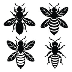Honey Bee silhouette 6 set