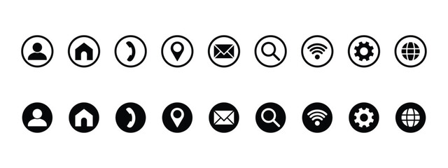 Vector business communication icon set, contract  icon sign illustration.