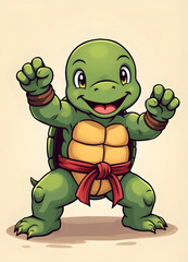 funny turtle vector