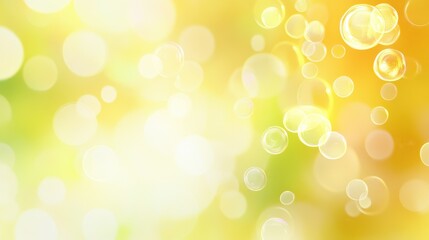A vibrant abstract background featuring soft yellow and green bokeh bubbles, creating an uplifting and cheerful atmosphere.