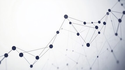 Abstract Line Graph with Network Nodes in Minimalist Style on Light Background