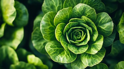 Fototapeta premium Close up the young shoots of plants curl into a spiral that resembles the law of the golden ratio