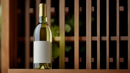 Elegant bottle of white wine blank label Ideal for wine lovers or food and beverage themes