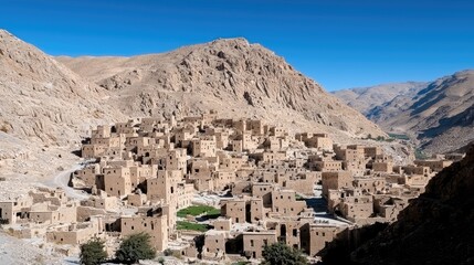Abandoned Village Nestled in a Mountain Valley