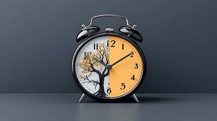 Time's Passage: A 3D Render of a Dual-Faced Clock AI Generated