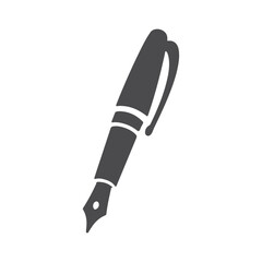 Minimalist Black and White Fountain Pen Illustration