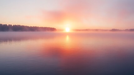 Obraz premium Misty Morning Glow at Eibsee