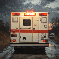 fire truck in front of fire truck Night Emergency