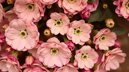 Delicate Pink Flowers Close Up