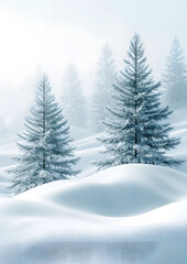 Naklejka premium Winter Landscape Background for Seasonal Designs