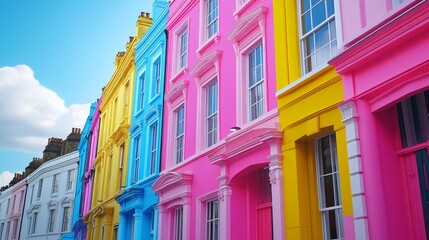 Obraz premium London Architecture with Colorful Houses on Portobello Road