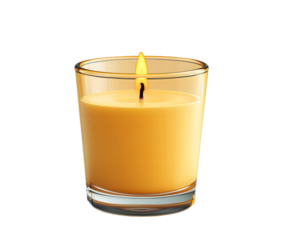 Scented candle in jar isolated on transparent background