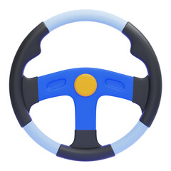 PNG 3D steering wheel illustration isolated on a white background