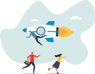 Game changer, unique way to win business competition, being different and creativity as an advantage to win.business concept.flat character.