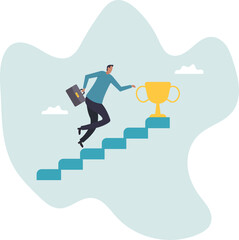 Take small steps to achieve big goal, growing wisely slow and steady to reach target and achieve success, career development .business concept.flat character.