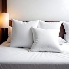 Luxurious Hotel Bedding: Crisp White Pillows and Sheets