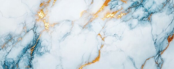 Obraz premium Elegant white marble with gold veins texture
