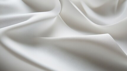 Elegant White Silk Fabric Texture Soft Drape Luxurious Smooth Waves Abstract Background Design Element High Resolution Photography Studio Shot Fashion