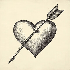 Heart pierced by an arrow