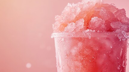 Fototapeta premium Close-up of a crushed ice slushy drink in studio