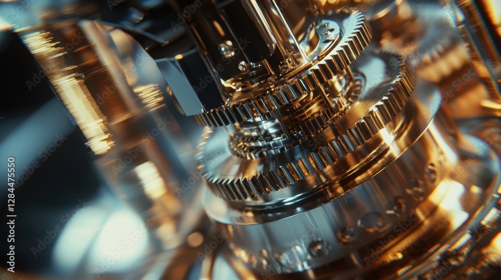 Poster a detailed view of interlocking gears and mechanical elements reveals the complexity of engineering.