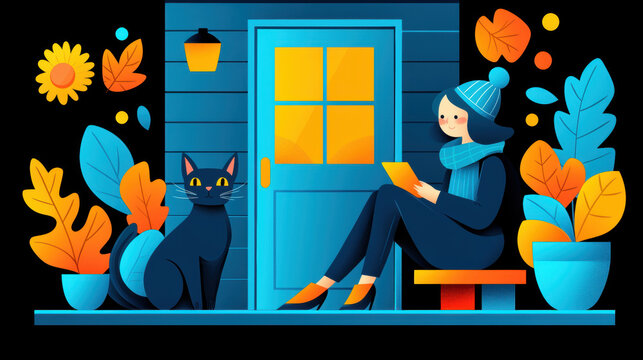 September, A serene image of a person enjoying a quiet September morning in high fidelity, perfect for contemplation and relaxation themes. - Powered by Adobe