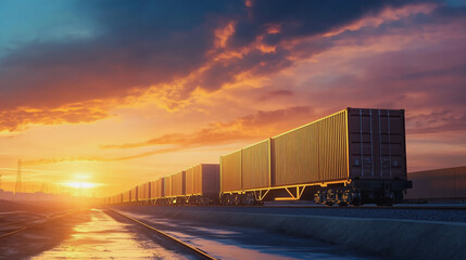 Global business of Container Cargo freight train for Business logistics concept, Air cargo trucking, Rail transportation and maritime shipping, Online goods orders worldwide. Container truck in ship 