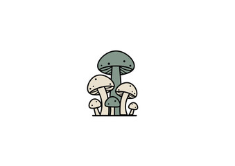 Cartoon mushrooms. Vector illustration, print for background, print on fabric, paper, wallpaper, packaging.	