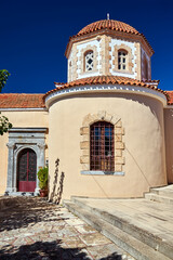 orthodox, historic church with dome on the island of Crete