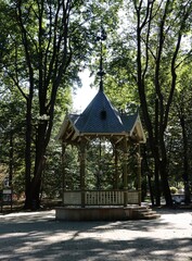 old,ninenteenth century historical gloriette i park of Jaslo