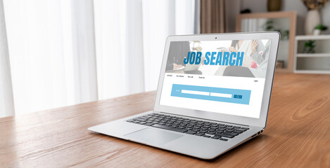 Online job search on modish website for worker to search for job opportunities on the recruitment...