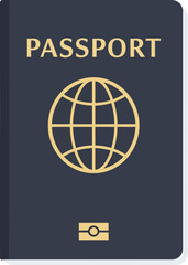 Passport design featuring globe icon in flat style, elegant and modern vector illustration