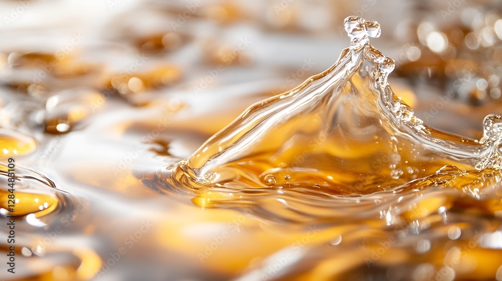 Poster closeup view of liquid water showcasing beautiful splashes and ripples in an artistic depiction of f