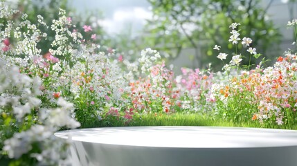 Ideal gift presentation setting with floral elements.