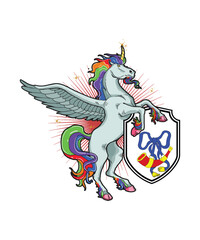 Winged Unicorn Emblem – Fantasy Branding with a Radiant Touch