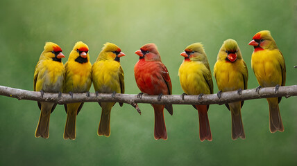 Fototapeta premium parrots on a branch