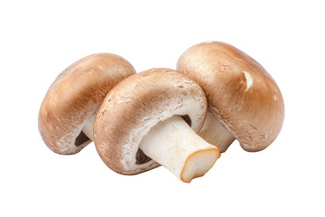 Fototapeta premium Champignon mushrooms isolated on transparent or white background, png