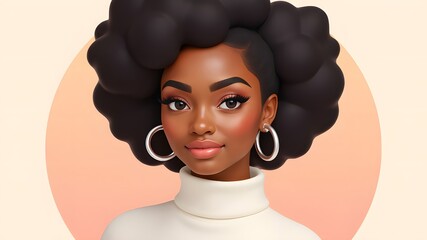 Fashion cartoon girl's elegance