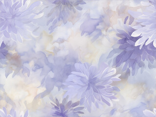Seamless floral watercolor texture in soft purple tones