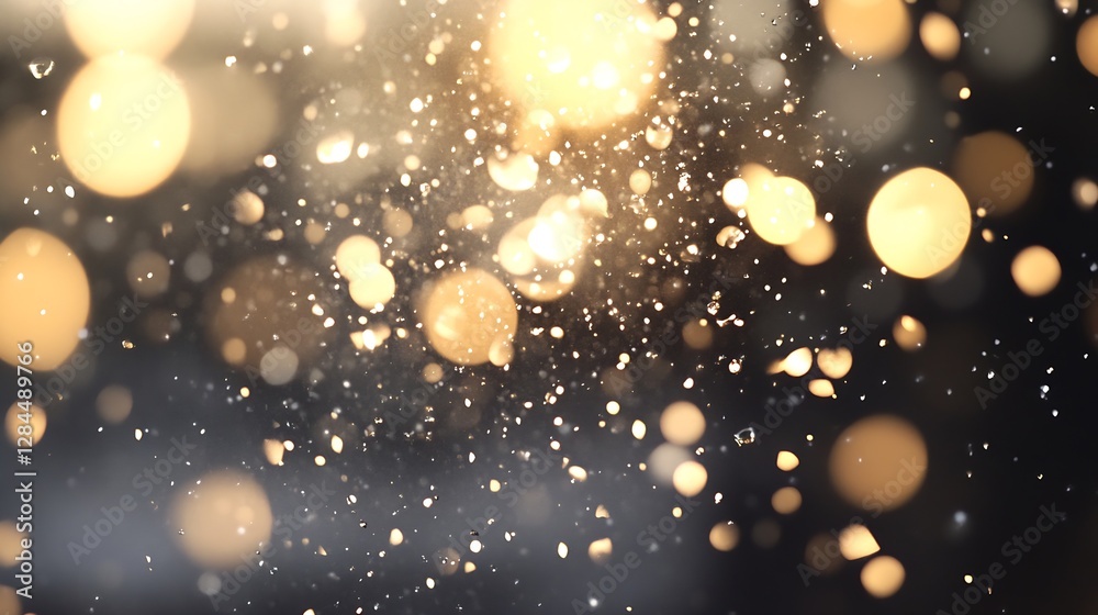 Leinwandbilder beautiful bokeh effect with shimmering golden lights creating a magical and festive background : gen