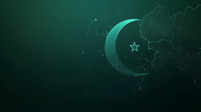 Happy Pakistan Day Poster. Resolution of Pakistan. 23rd March. Space for writing.