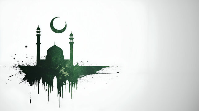 Happy Pakistan Day Poster. Resolution of Pakistan. 23rd March. Space for writing.