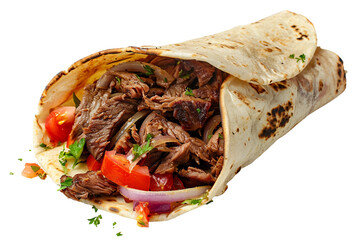Mouthwatering Beef Shawarma Wrapped in Soft Flatbread