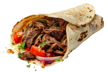 Mouthwatering Beef Shawarma Wrapped in Soft Flatbread