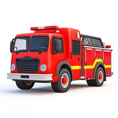 A red fire truck with yellow stripes