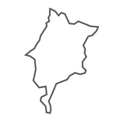 Maranhao State of Brazil vector map in gray color in line 
