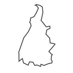 Tocantins State of Brazil vector map in gray color in line 