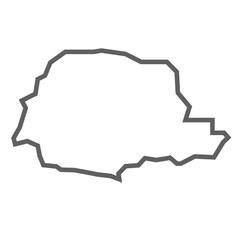 Parana State of Brazil vector map in gray color in line 