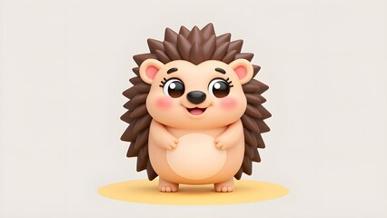 Obraz premium Happy time of cute little hedgehog